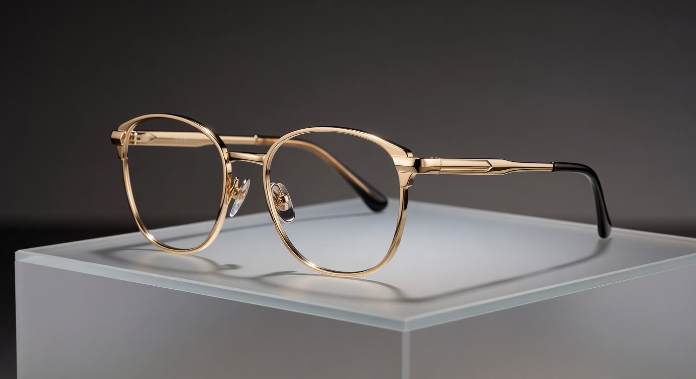 Champagne gold frames with premium shine