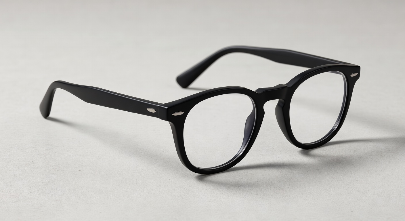 Classic black frame glasses close-up