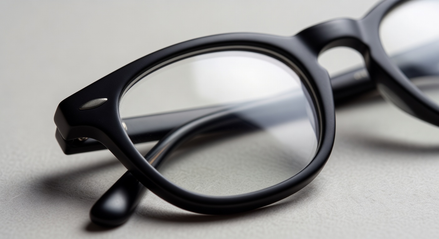 Classic black frame lens detail