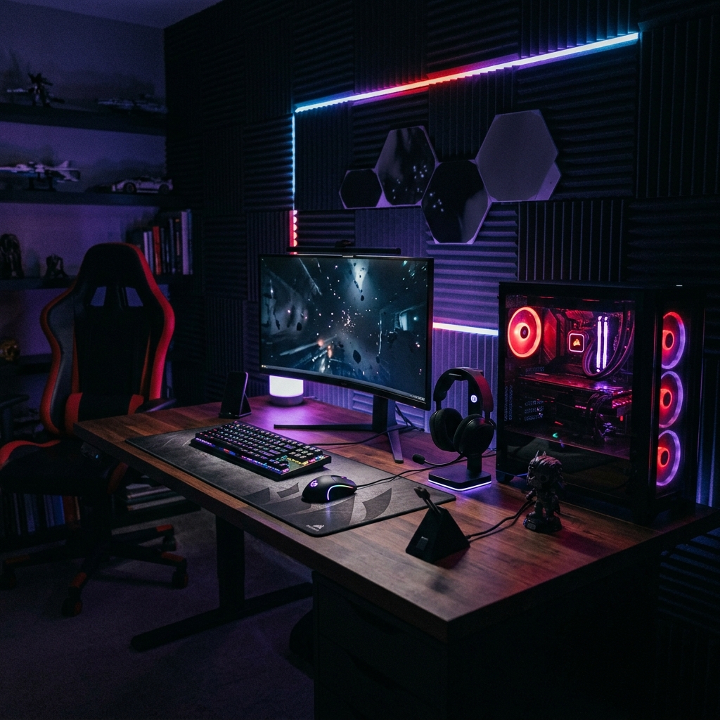 Dark gaming aesthetic background