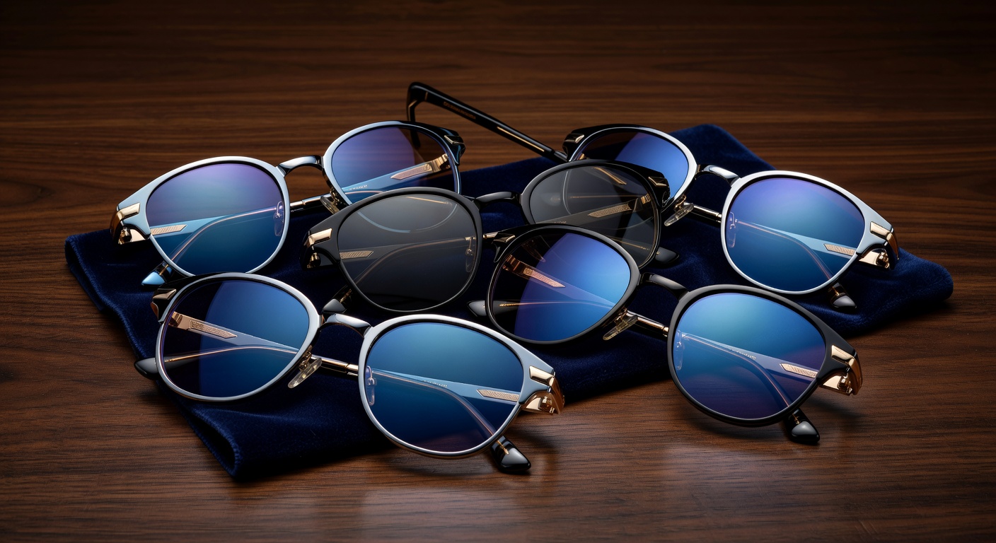 Luxury eyewear collection with reflective finish