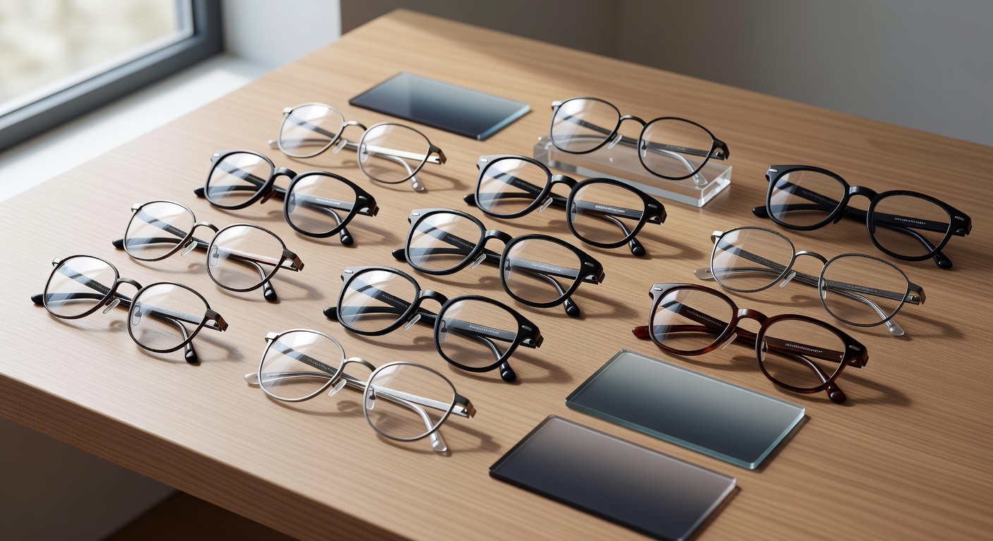 Optical eyewear collection with clear lenses