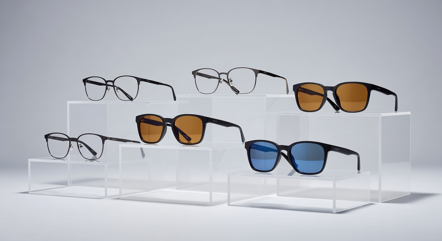 Optical glasses collection with clean studio lighting