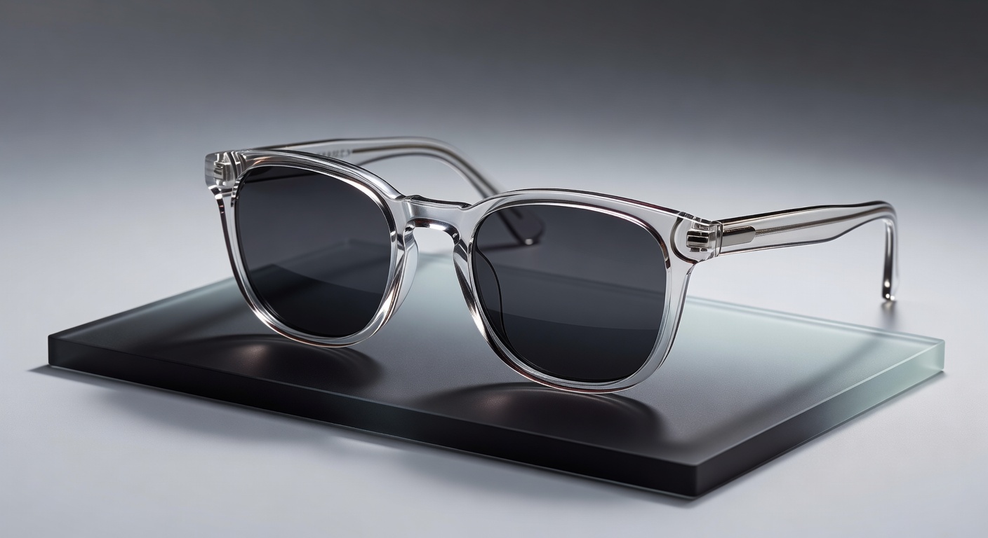 Polarized sunglasses with glossy finish