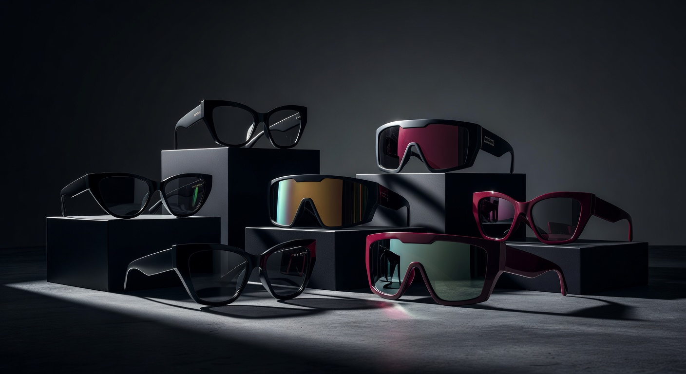 Sunglasses collection with bold editorial styling